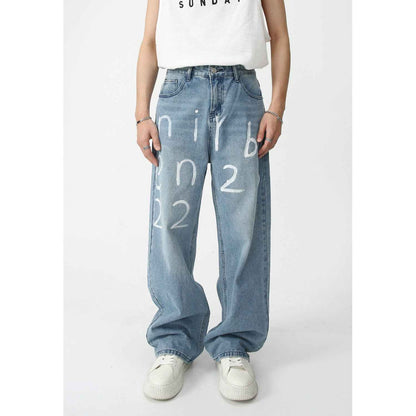 Loose Wide-leg Mopping Jeans MuddyStock