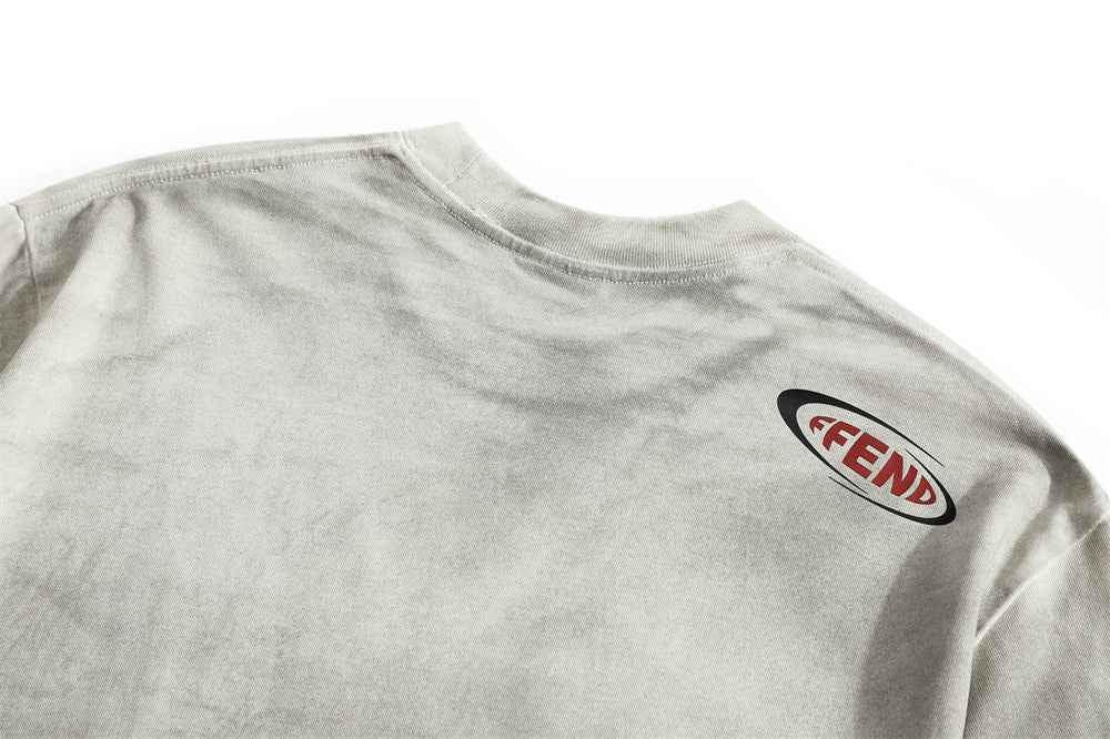 Waste Soil Letter Printing Dirty T-shirt For Men null