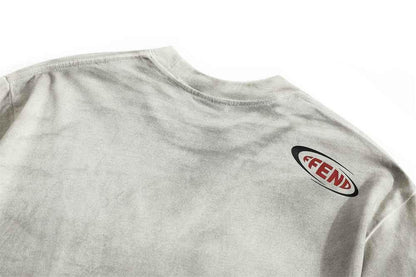 Waste Soil Letter Printing Dirty T-shirt For Men null