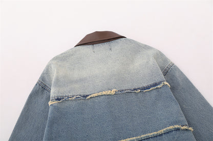 Loose Washed And Worn Jacket For Men MuddyStock null