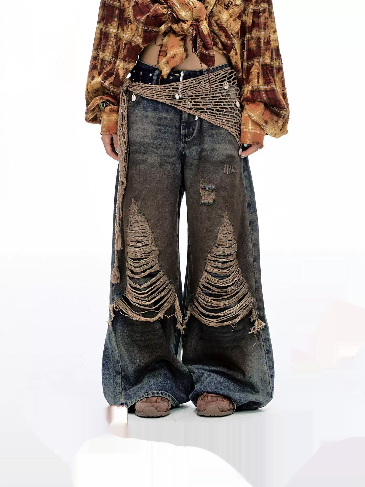 American-style Vintage Women's Workwear Wide-leg Casual Pants