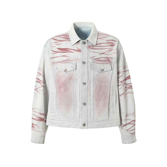Inkjet Tie-dyed Denim Clothing Loose Jacket Men MuddyStock