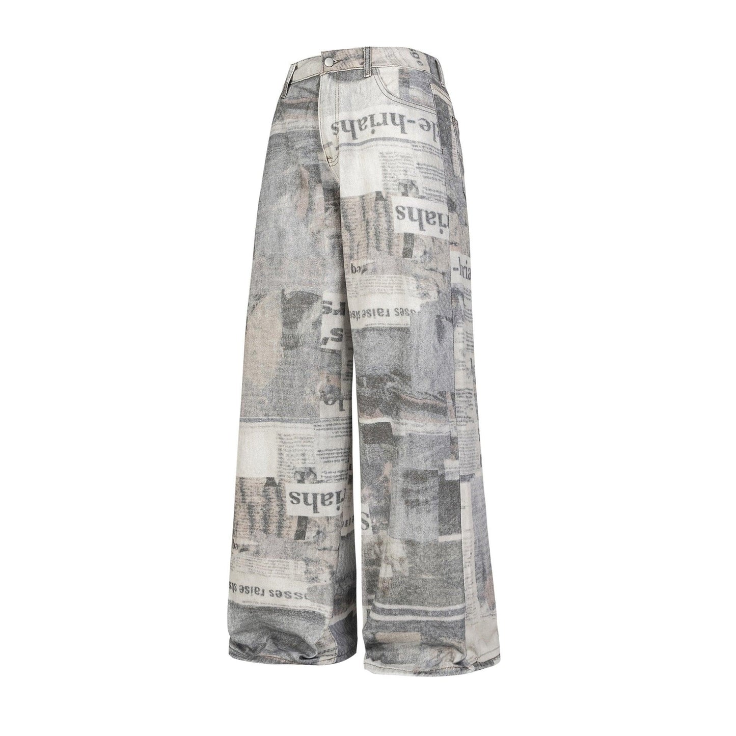 Men's Streetwear Wide-Leg Pants Gray