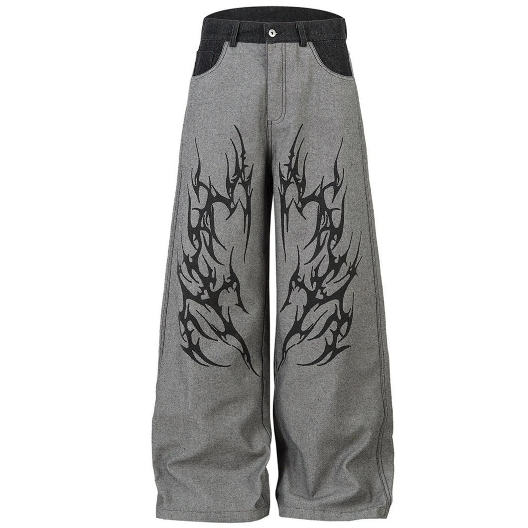 Men's American Style High Street Wide Leg Denim Jeans