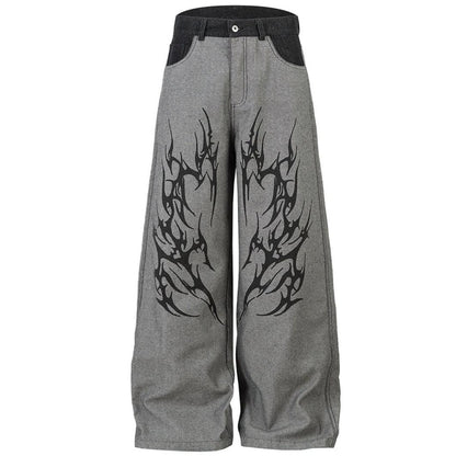Men's American Style High Street Wide Leg Denim Jeans