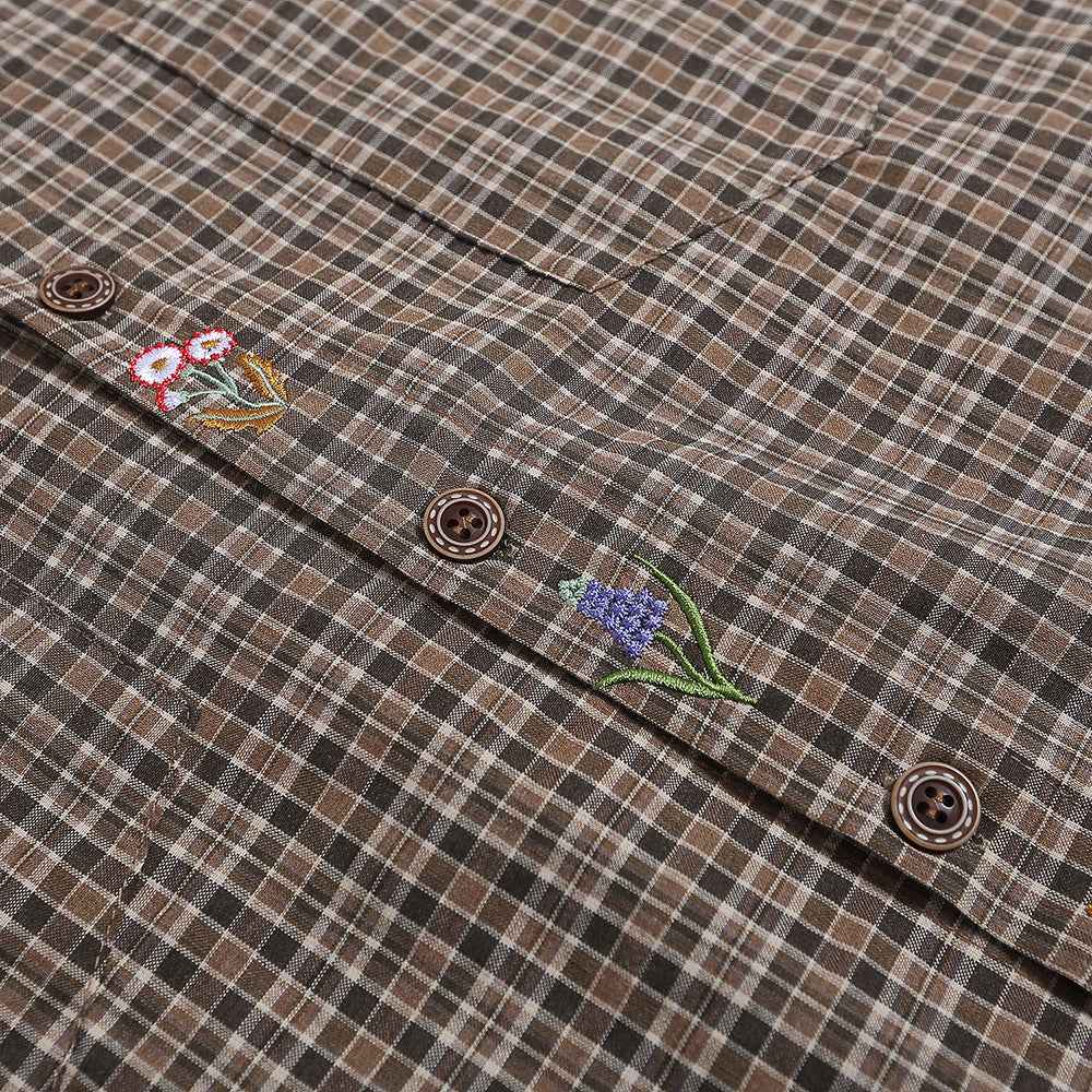 Fine Plaid Loose Shirt For Men null