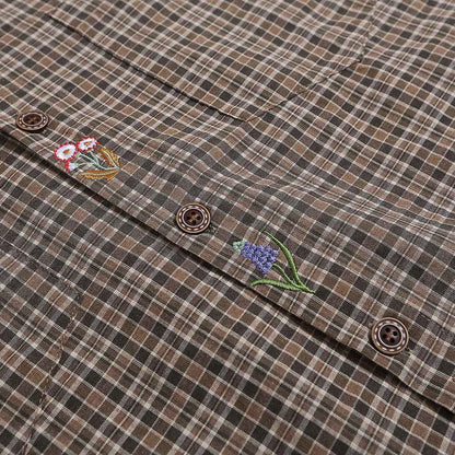 Fine Plaid Loose Shirt For Men null