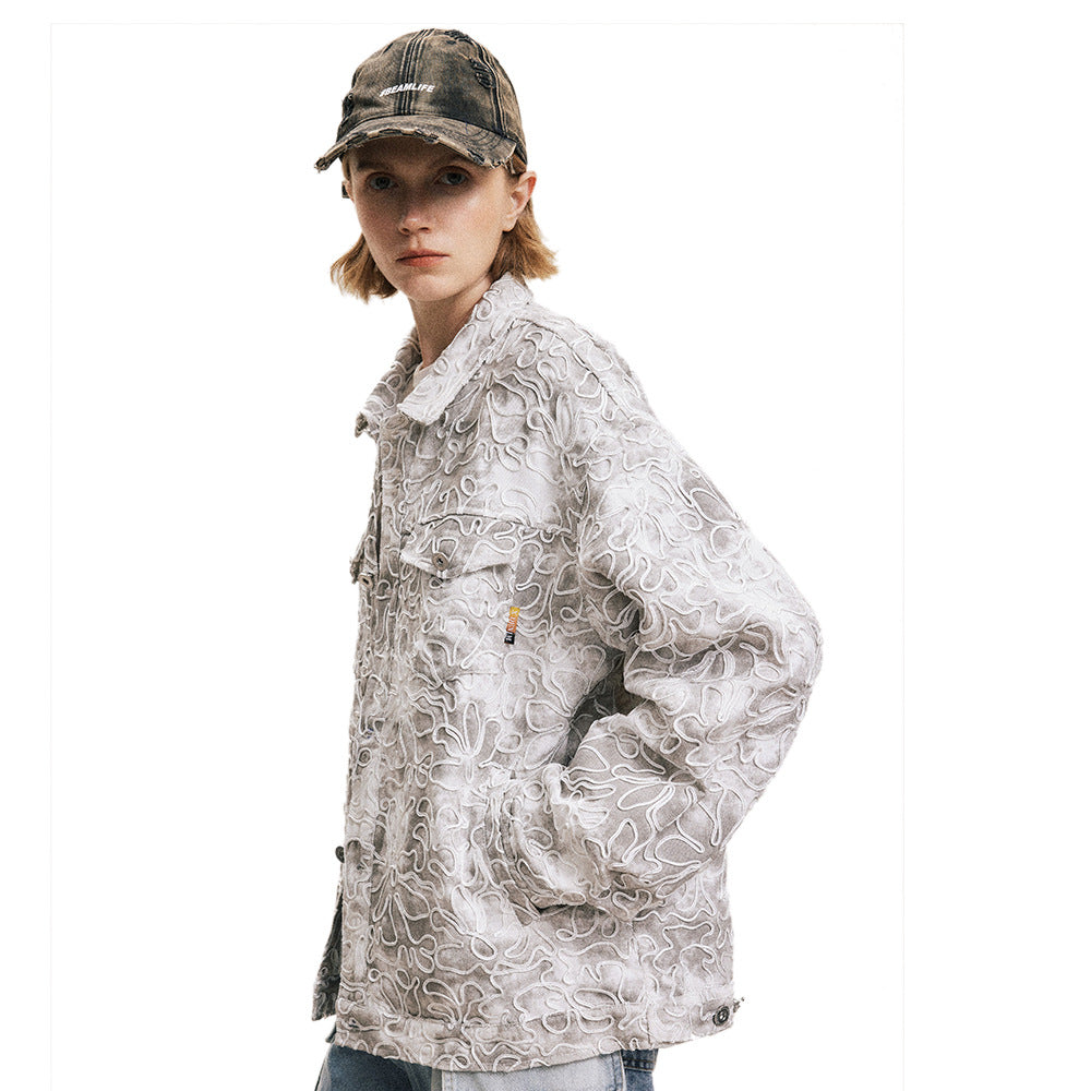 Tie-dye Gradient Loose Jacket Men's And Women's High Street All Products