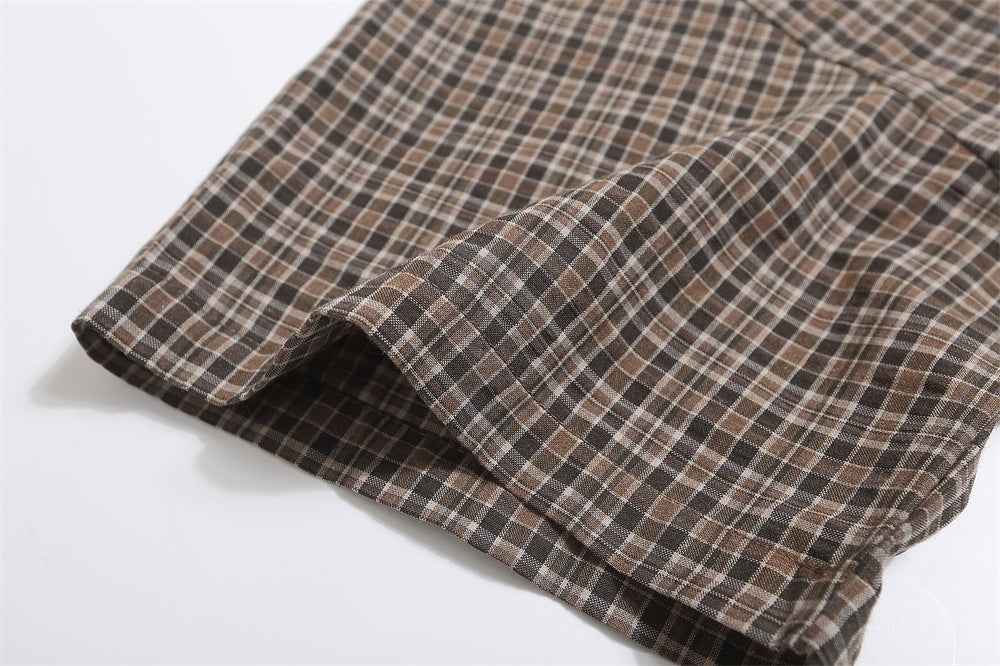 Fine Plaid Loose Shirt For Men null