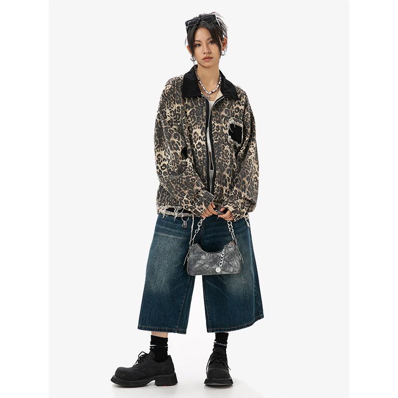 Vintage Leopard Print Jacket For Women null
