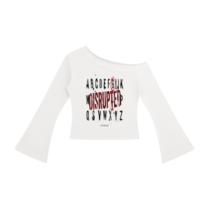 Women's Off-Shoulder Bell Sleeve T-Shirt | MuddyStock Originals White