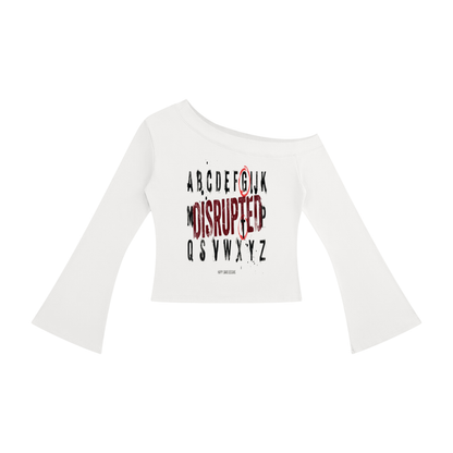 Women's Off-Shoulder Bell Sleeve T-Shirt | MuddyStock Originals White