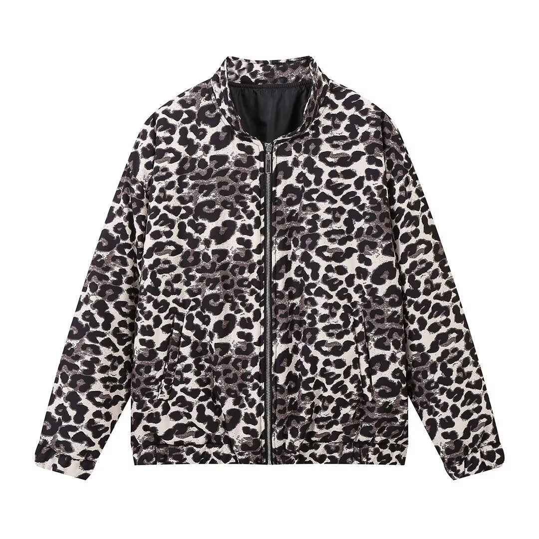 Retro leopard print jacket for women MuddyStock