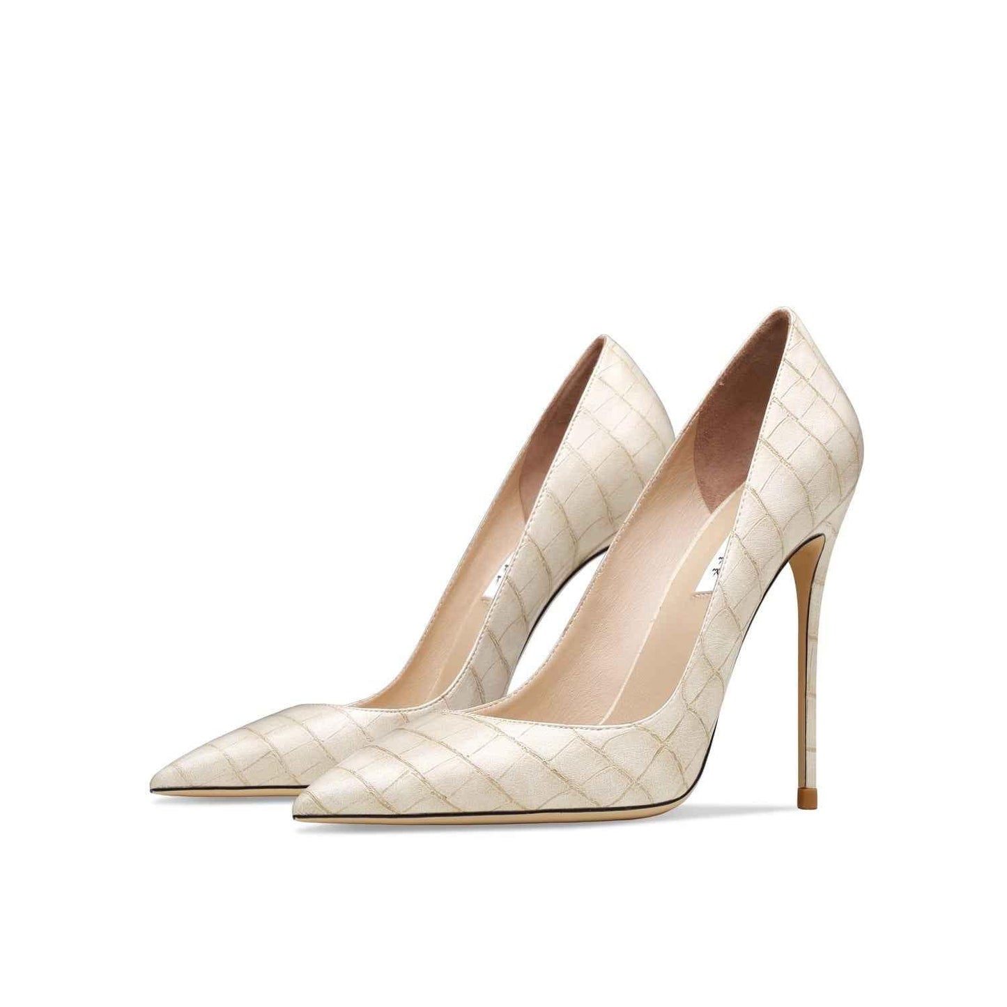 Crocodile Pattern Women's High Heel Nude