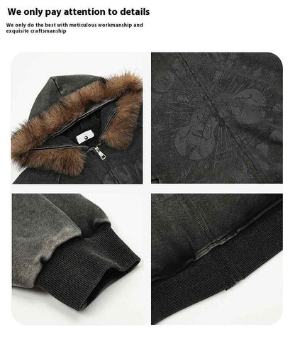 Fur Collar Hood Sweater For Men And Women MuddyStock