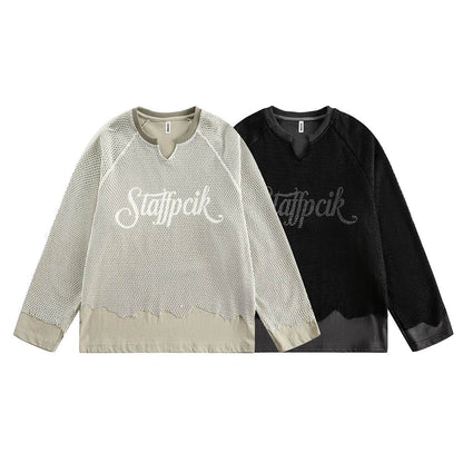 Hollow out mesh spliced sweatshirt for men and women | MuddyStock Originals MuddyStock