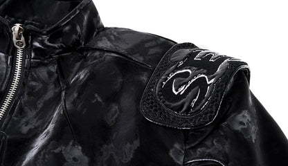 Punk Black Motorcycle Leather Jacket For Women All Products