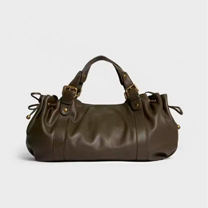 Large capacity soft leather tote bag