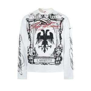 Graffiti printed long sleeved T-shirt for men | MuddyStock Originals White