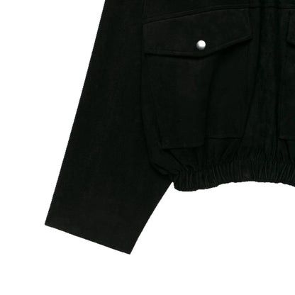 Sueded Cargo Jacket for Women Loose Short Coat