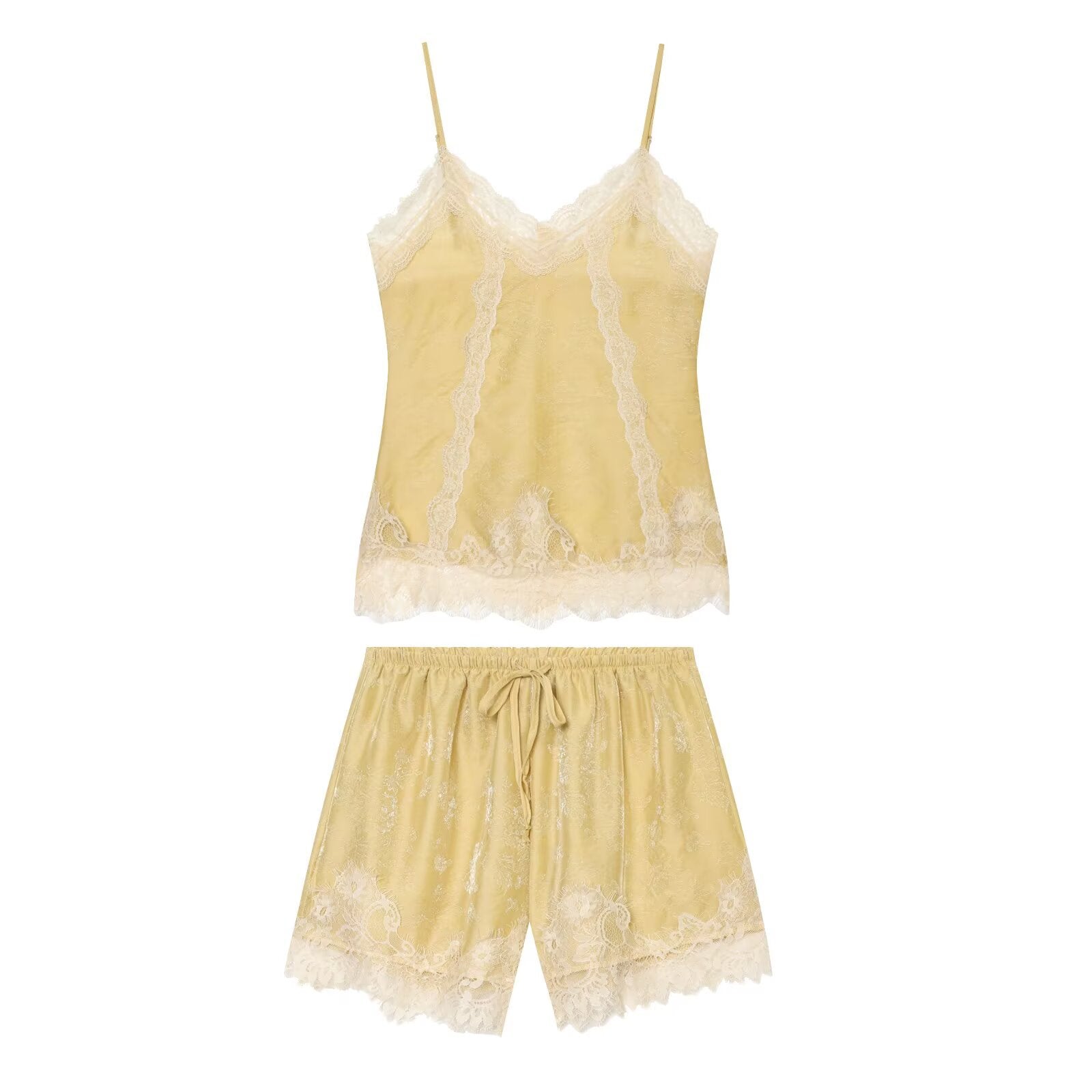 Lace Jacquard Top+Lace Shorts Set For Women | MuddyStock Originals