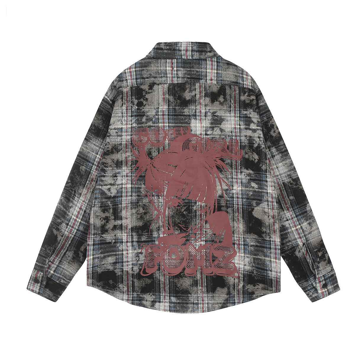 American Retro Dirty Printed Plaid Shirt For Men And Women null