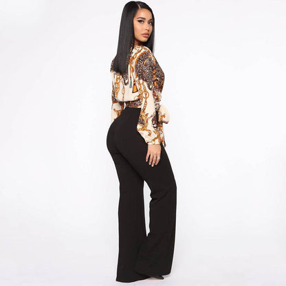 V-Neck Bow Tie Long-Sleeved Crop Top MuddyStock