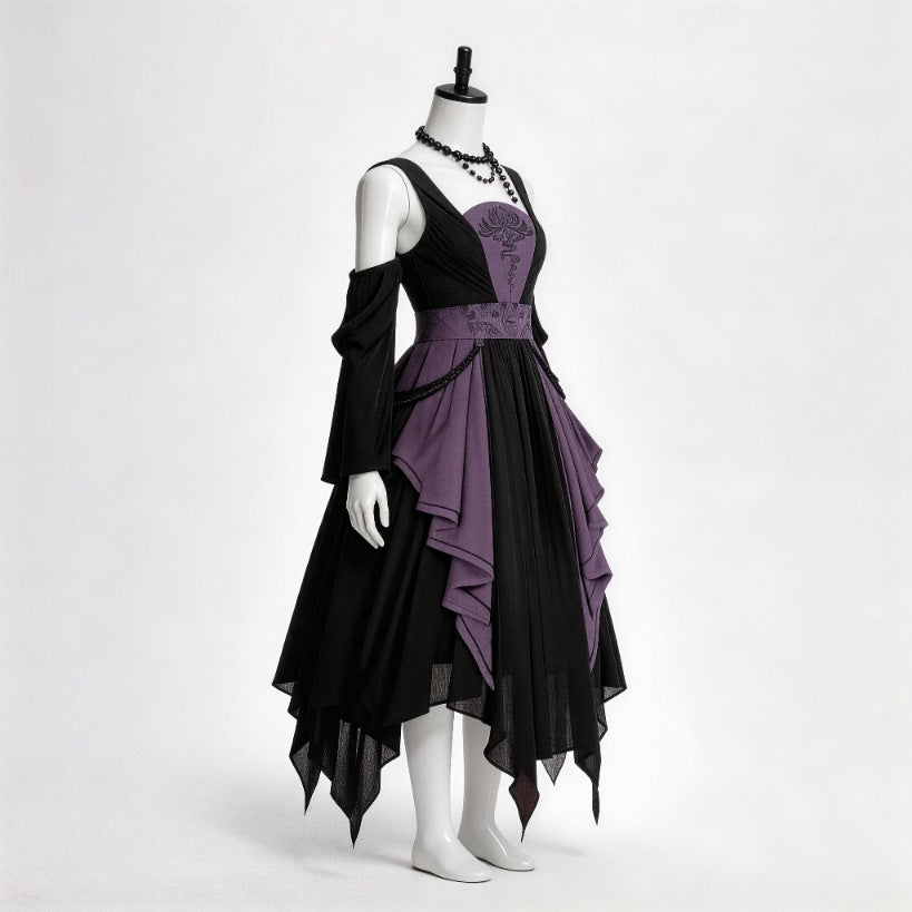 Gothic Women's Vampire Witch Dress For Halloween