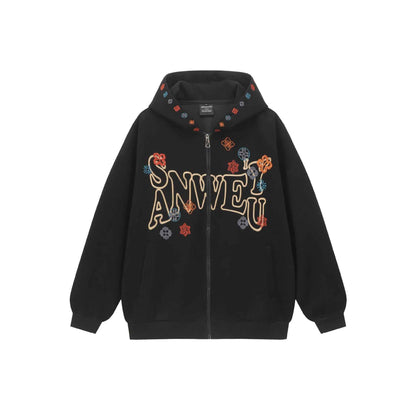 Loose Hoodie with Letter Embroidery For Women | MuddyStock Originals MuddyStock