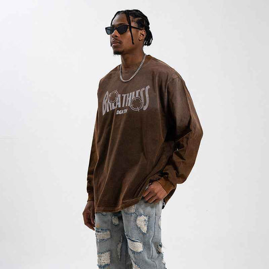 High Street Retro Long Sleeve T-shirt For Men MuddyStock