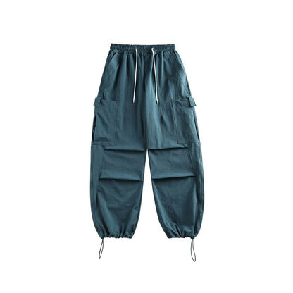 Casual Straight-leg Loose Cargo Pants Male Lake Blue MuddyStock