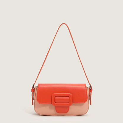 Niche French Underarm Shoulder Bag For Women Pink orange