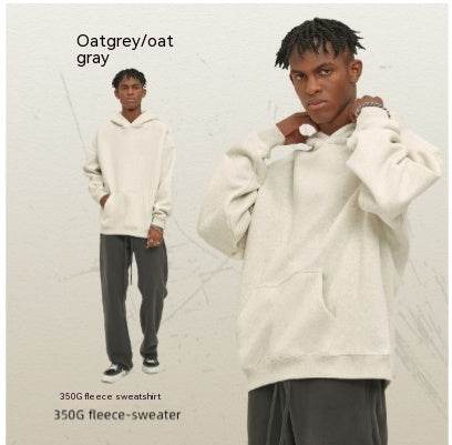 Thick Hooded Trendy Sweater For Men And Women Oat Gray MuddyStock