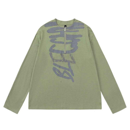 Abstract Graffiti Printed Long Sleeve T-shirt For Women null