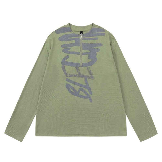 Abstract Graffiti Printed Long Sleeve T-shirt For Women null