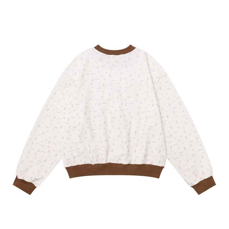 Color-blocked Patchwork Letter Long Sleeve Sweatshirt For Women | MuddyStock Originals