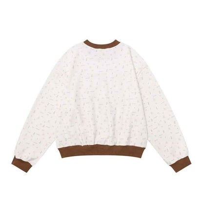 Color-blocked Patchwork Letter Long Sleeve Sweatshirt For Women | MuddyStock Originals