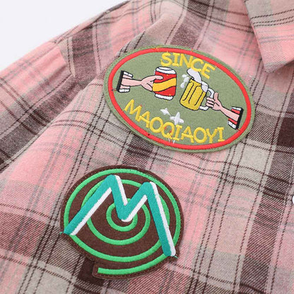 Plaid Shirt With Printed Design For Women null