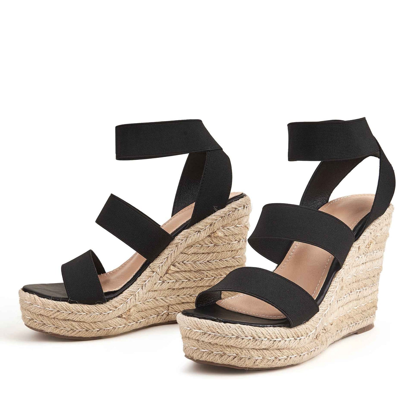 Hemp Rope Bottom High Heel Wedge Sandals