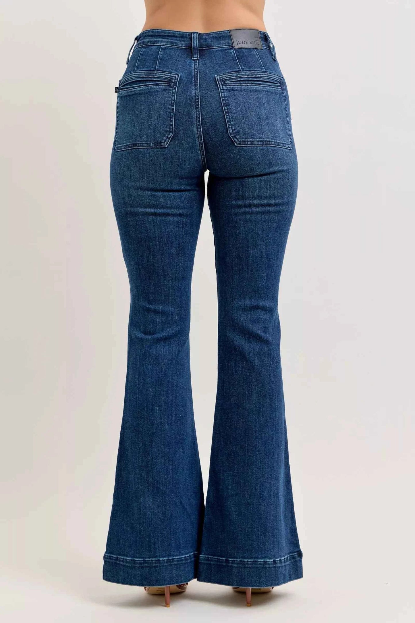 High-Waisted Flare Jeans with Front Pockets For Women Trendsi