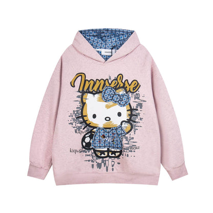 Cartoon Patchwork Hoodie For Women | MuddyStock Originals Pink MuddyStock