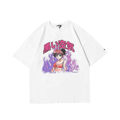 Flame print T-shirt For Both Men And Women White MuddyStock