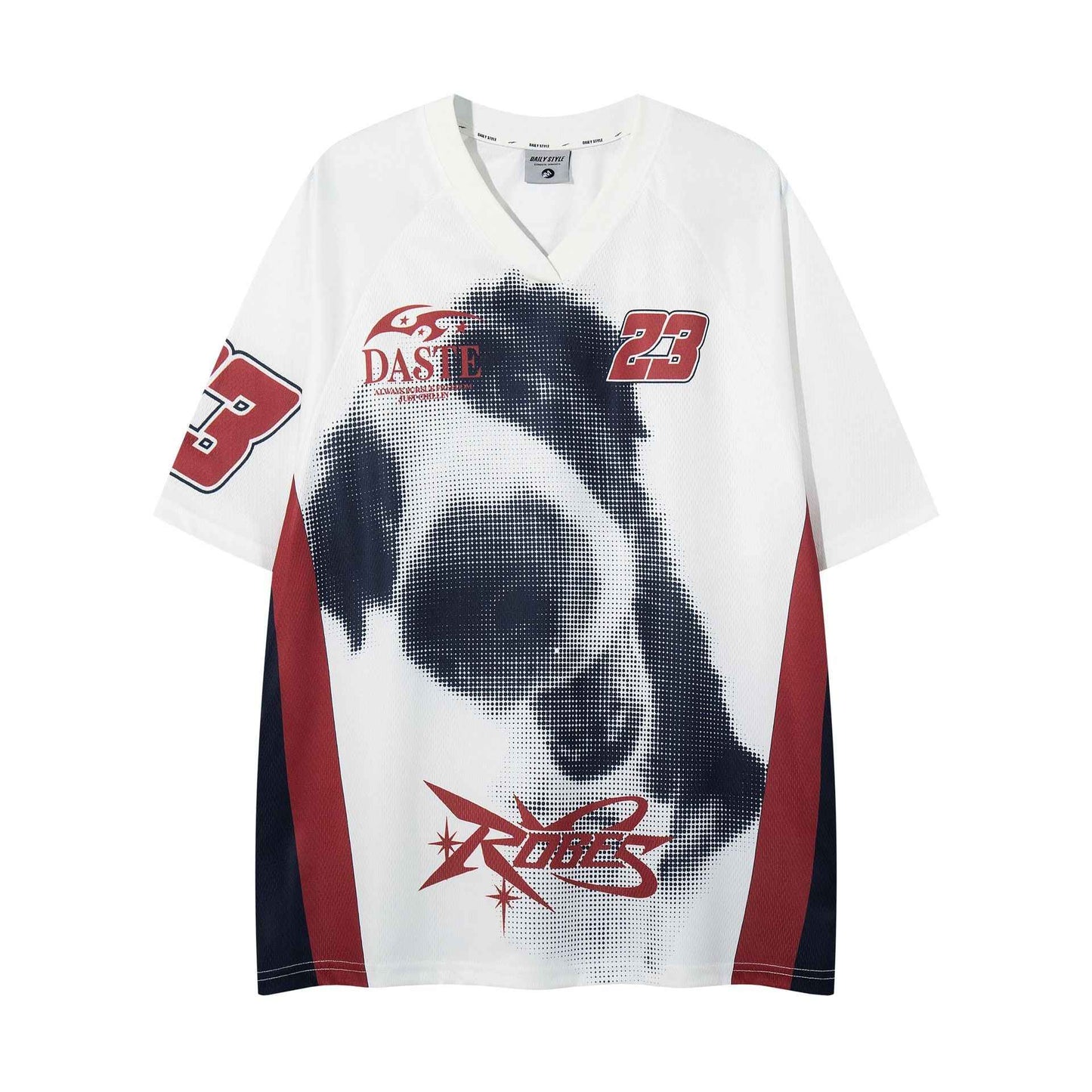 Pixel dog print short sleeved shirt White