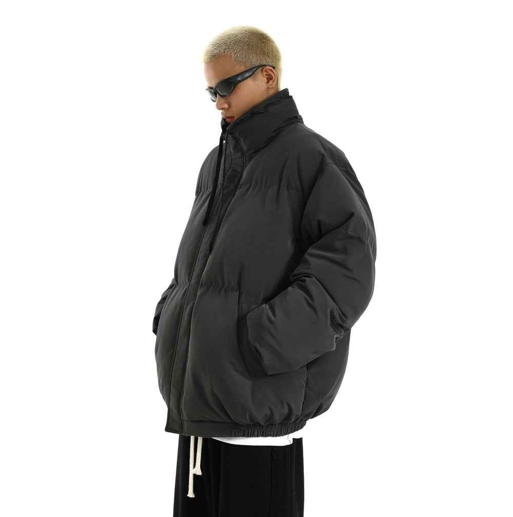 Winter Retro Loose Plain Jacket For Men Black MuddyStock