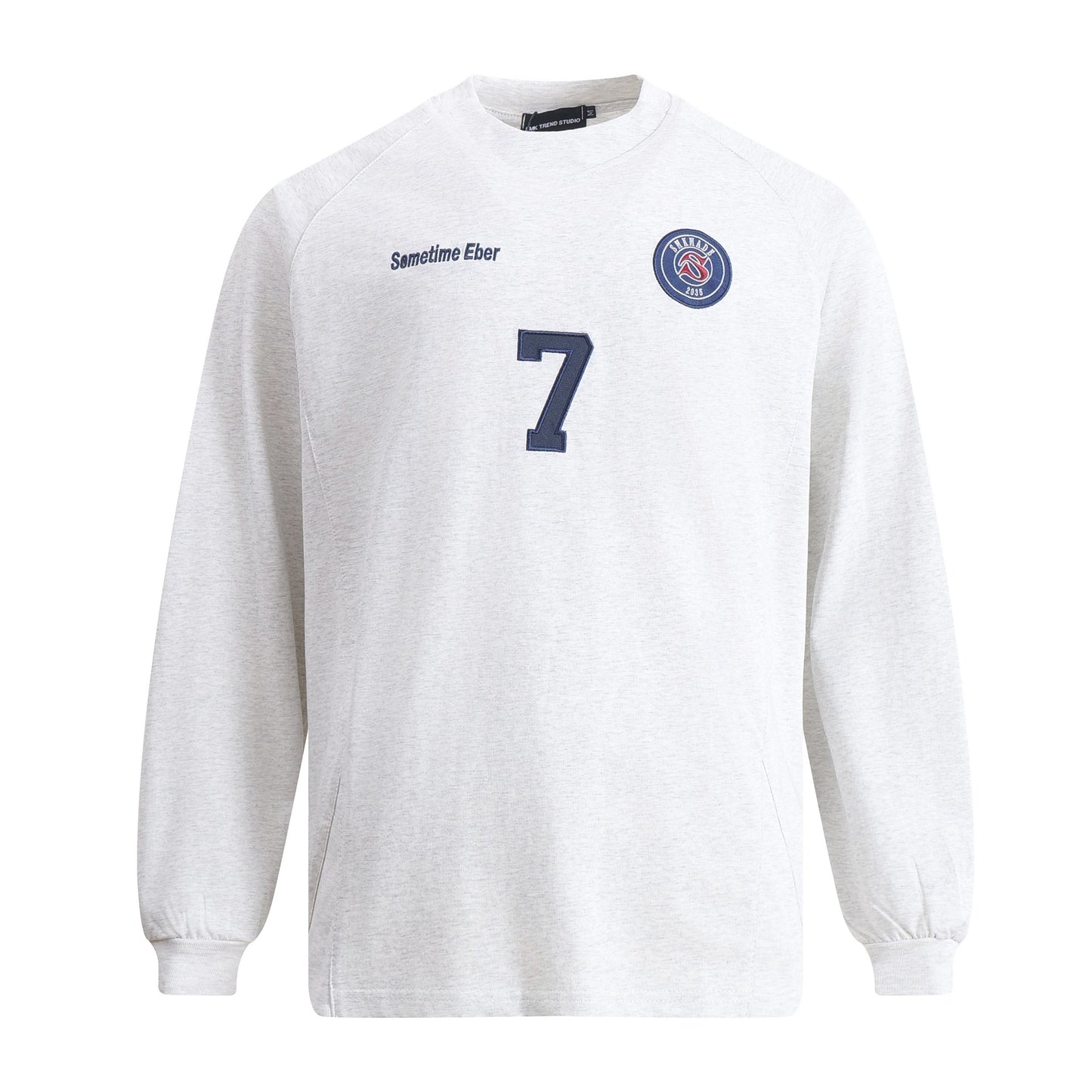 High-Street Simple Long Sleeve T-Shirt For Men Flower Gray eprolo