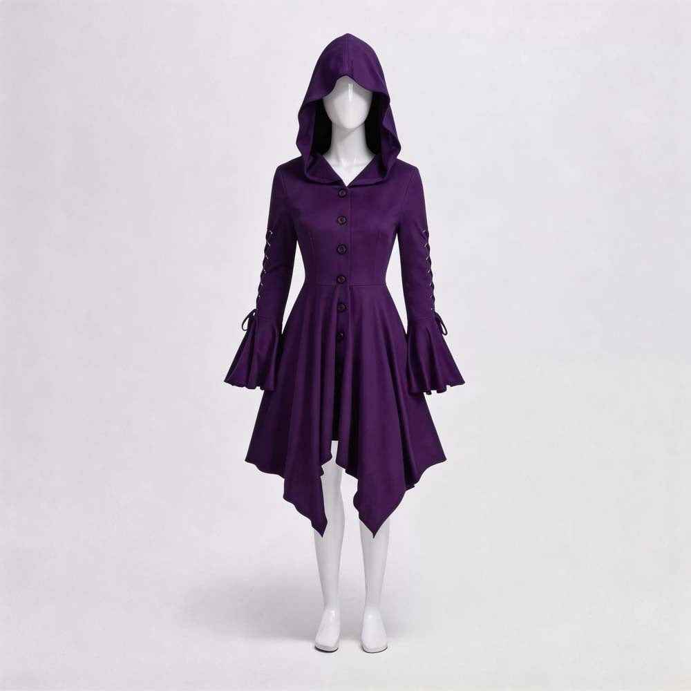 Gothic Women's Short Skirt Cosplay Costume For Halloween 26DZ02363 Gothic Women's Short Dress (Purple)