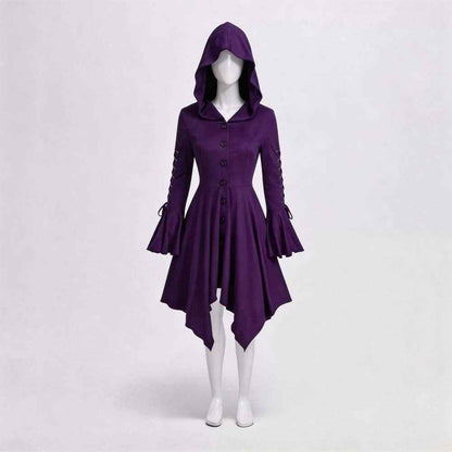 Gothic Women's Short Skirt Cosplay Costume For Halloween 26DZ02363 Gothic Women's Short Dress (Purple)