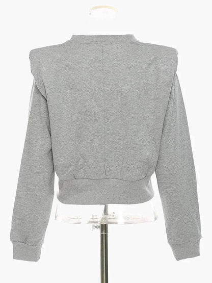 Shoulder pads armor like short sleeved round neck hoodie top jacket | MuddyStock Originals MuddyStock