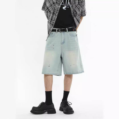 High Street Denim Shorts Loose For Men MuddyStock