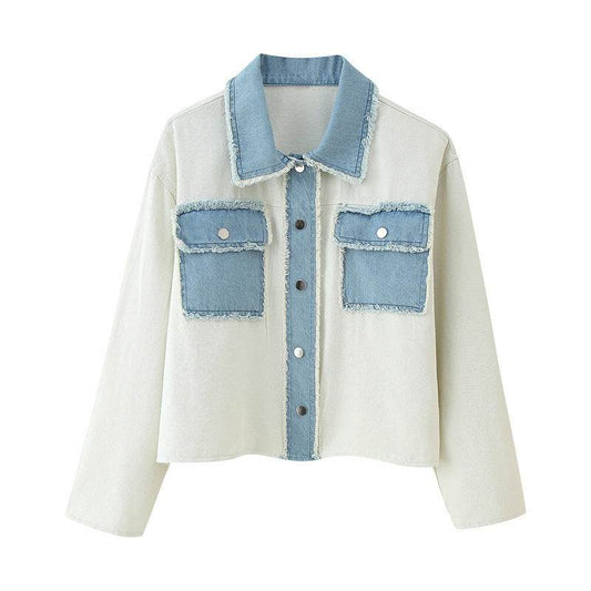 Knitted Stitching Jeans Cardigan Jacket MuddyStock